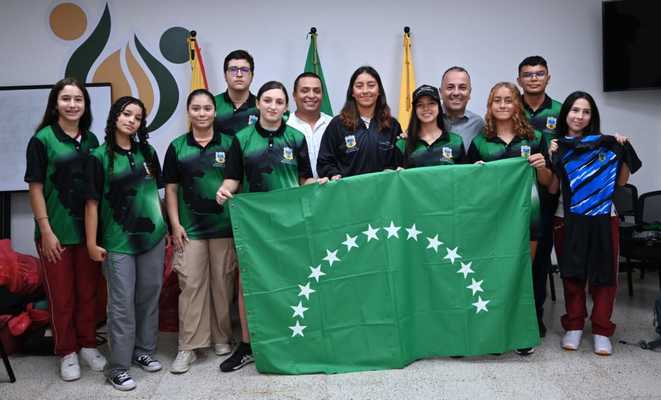 Gobernación entregó bandera a deportista que estarán en final de Juegos Intercolegiados